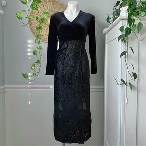 Vintage Carole Little Long Velvet Dress